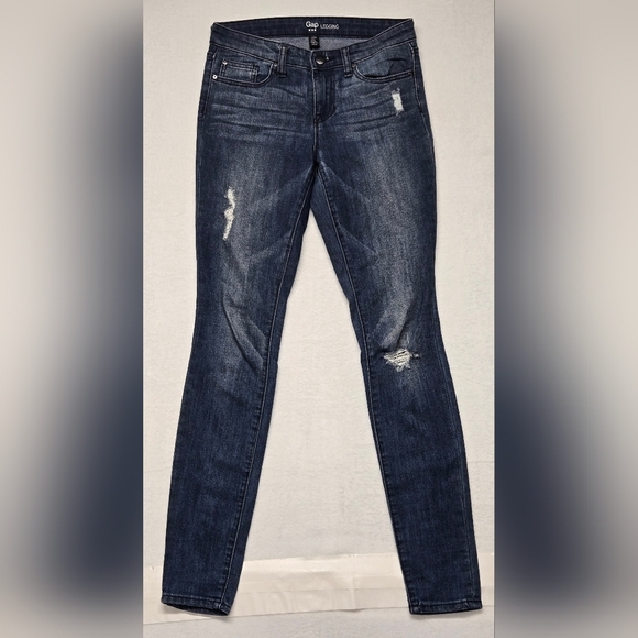Gap Legging Jeans 0 Waist 25 Distressed Stretch 5 Pocket Zipper Fly - Picture 1 of 4